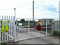 SE4655 : Parker Lane level crossing gate, closed by Stephen Craven
