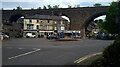 The rail viaduct snakes over Buxton