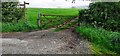 Field gateway and footpaths on southeast side of road near Great Selgins