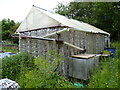 Green house made from empty plastic bottles