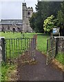 SO4707 : Cwmcarvan churchyard entrance gates, Monmouthshire by Jaggery