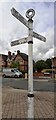 Notts County Council finger signpost in the centre of Gotham