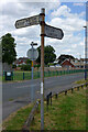 Direction sign at the junction of Monk Lane and Bondgate (B1223), Selby