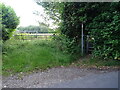 Field entrance and footpath off Haven Hill