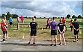 Briefing visiting runners at Upton Court parkrun