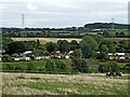 Farmland and mobile homes near Hinksford. Staffordshire