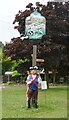 Village sign and scarecrow, High Halstow