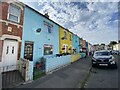 Colourful houses in Ponting Street