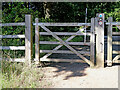 Bridleway gate at The Bradshaws, Wrottesley in Staffordshire