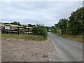 Bancombe Road heading north past Moor View Farm