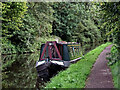 Moored narroboat near Hinksford in Staffordshire