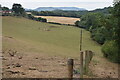 Path beside steep field at Areley Kings