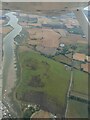 Cropmarks on bank of River Roach SE of Rochford: aerial 2022