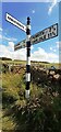 Cumberland County Council finger signpost at T-junction south of Low Plains