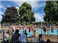 SP2864 : Keeping cool  – St Nicholas Park paddling pool, Warwick  by Robin Stott