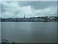 Derry seen across the Foyle from a train