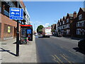 Bus stop and shelter on Tooting High Street