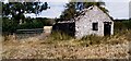 Ruined barn in stubble field on south side of Mill Lane