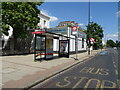 Bus stop and shelter on Clapham Road (A3)