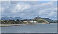 Long-distance view of Criccieth from the mouth of Afon Dwyfor...