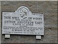 Plaque on the Arthur Anderson Widows Homes