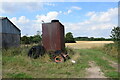 Tank and tyres at Cherry Green Farm