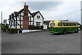 A vintage bus at the Drum and Monkey