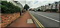 Looking south along Durham Road (A167) from outside #69