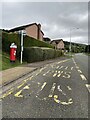 ST2694 : Bus stop and letter box on Ty Canol Way by Alan Hughes