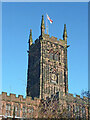 SO9198 : St Peter's Collegiate Church tower in Wolverhampton by Roger  Kidd