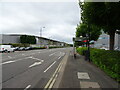 Bus stop and shelter on Buckingham Avenue, Slough