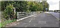 Parapet of bridge taking A167 over track of dismantled railway