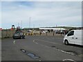 Vehicle lanes and ferry terminal building