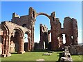 NU1241 : Lindisfarne Priory - Inside the nave by Rob Farrow