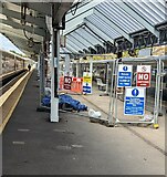 SY6779 : Construction site on Weymouth railway station by Jaggery