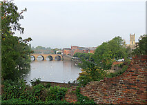SO8454 : Worcester: swans on the Severn by John Sutton