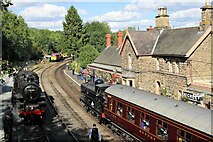 SO7483 : Local train arrival at Highley Station, Severn Valley Railway by Martin Tester