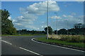 Looking across the traffic island