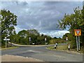 Traffic signs at a road junction