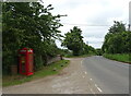 Telephone box equipped with defibrillator on the B4009, Britwell Salome