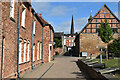 View alongside Ledbury Library towards the High Street