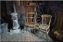 SJ6903 : Old Chairs at the Undertakers by Des Blenkinsopp