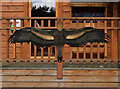 NT4527 : Eagle silhouette, Waterwheel Cafe Philiphaugh by Jim Barton