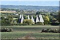 Oasthouses at East Farleigh, seen across fields