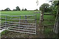 Stile on the footpath to Sacombe