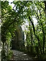 One arch of the railway bridge over Taff Trail, near Quaker