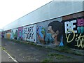 Graffiti wall of Merthyr Tydfil indoor bowls centre