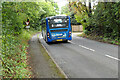 A bus for Hythe departing from the Garden City stop, Dibden