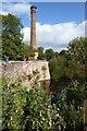 SO8352 : Old Powick Bridge and chimney by Philip Halling