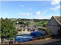 View over car park towards Pont King Morgan